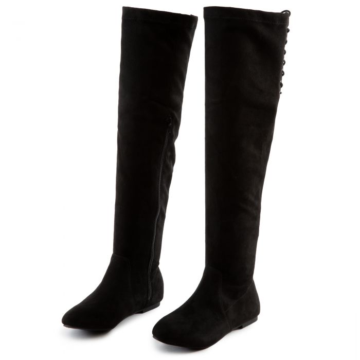 Vickie-40 Over The Knee Boots Black Suede