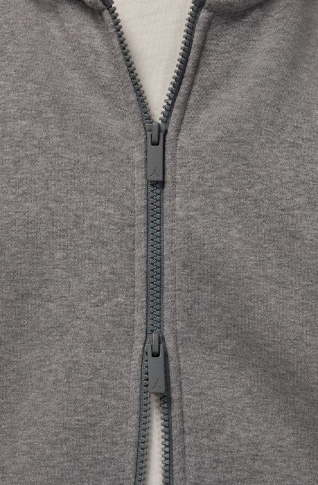 Brooklyn Fleece Full-zip Hoodie Carbon Heather/White