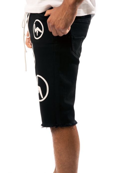 Aphex Puff Print Denim Shorts Black