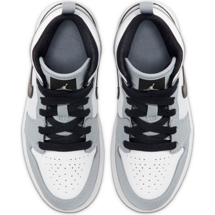 (PS) Air Jordan 1 Mid LT Smoke Grey/Black-White