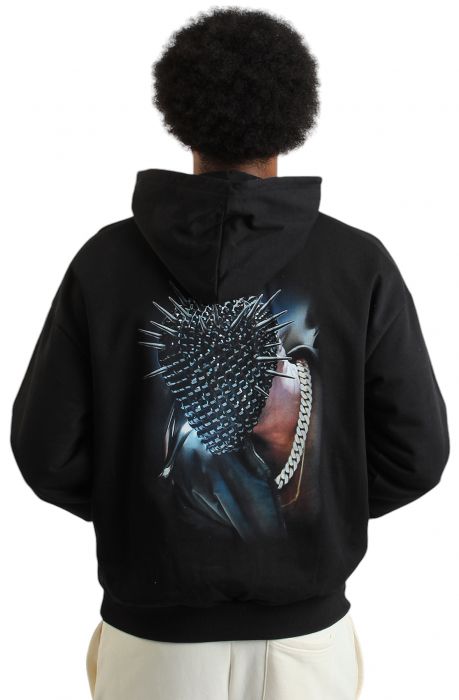 Spike Head Hoodie Black