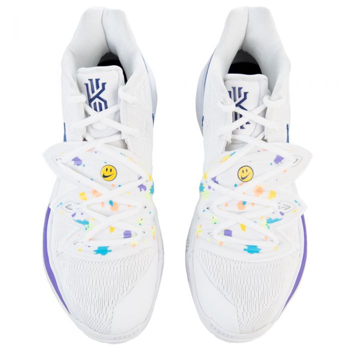kyrie 5 white deep royal blue