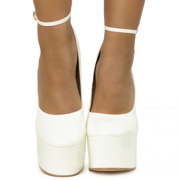 Violet Chunky Platform High Heel White