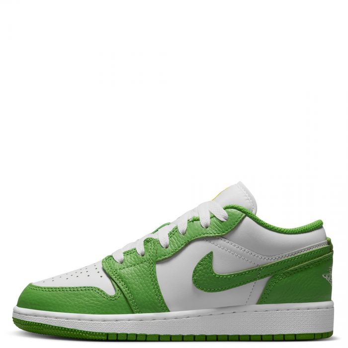 Grade-School Air Jordan 1 Low SE White/Chlorophyll-Lightning
