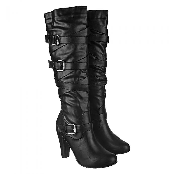 Women's Knee-High Leather Boot Apollo-1 Black