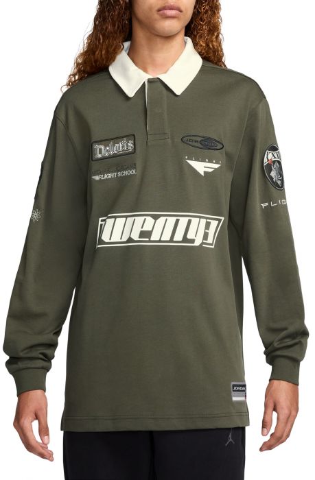 Essentials Long-Sleeve Rugby Top Cargo Khaki