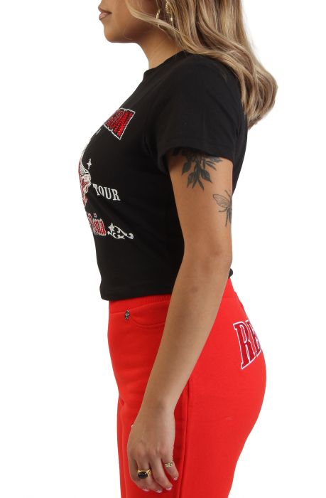 True Religion X Bella Dona Crystal Lowrider Baby T-Shirt Black