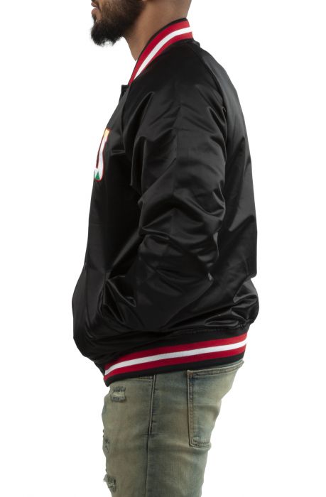 Branded Lightweight Satin Jacket  Black
