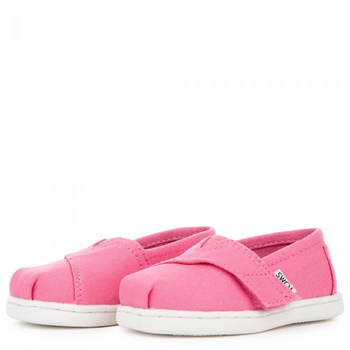 TOMS Tiny Toms Classic Bubblegum Pink Canvas Flat 10009918 - Shiekh