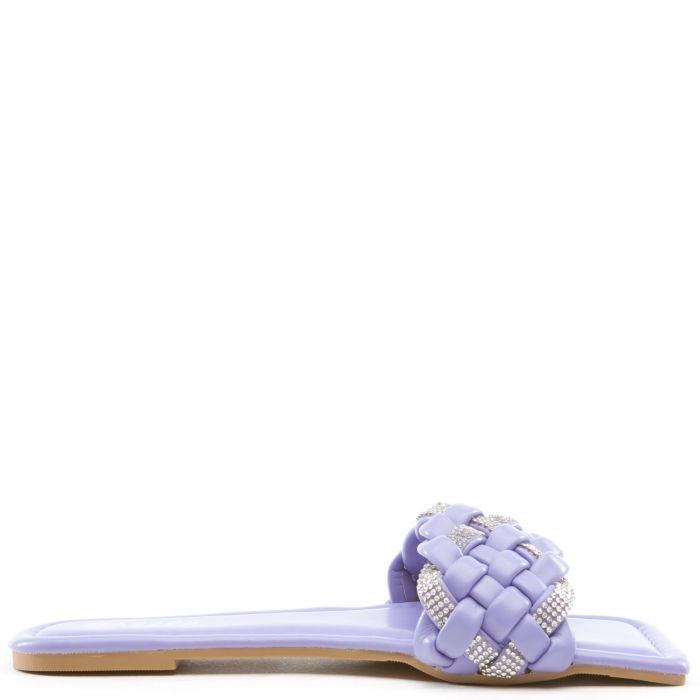 Frenzy-03 Squared Toe Sandals Purple