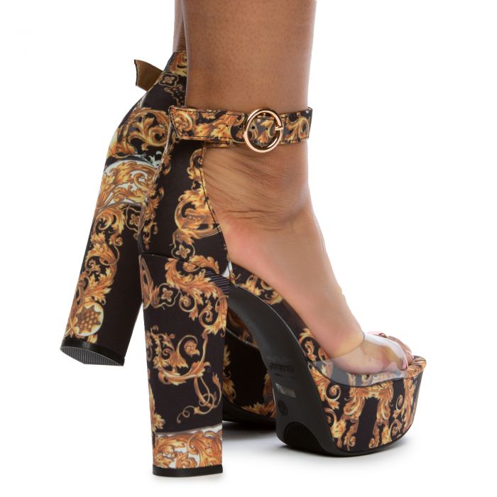 Shocking-12 Platform High Heels Black Multi