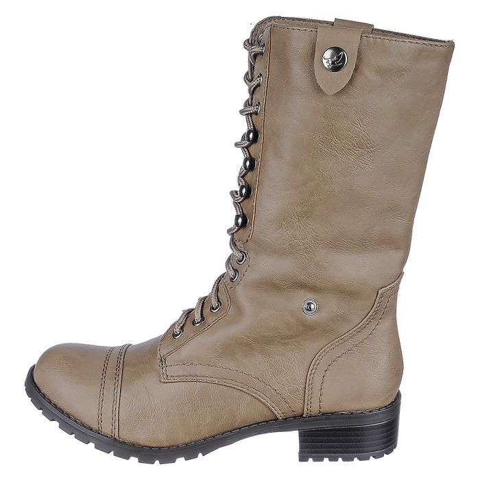 Fold-Down Combat Boot Oralee-S Taupe