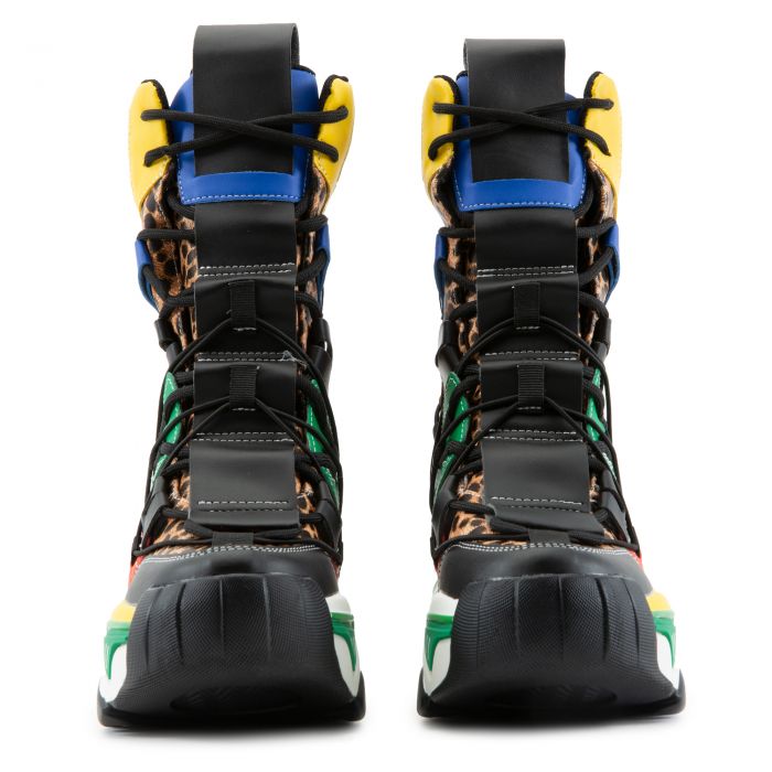 Damson-09 Platform Sneakers Leopard