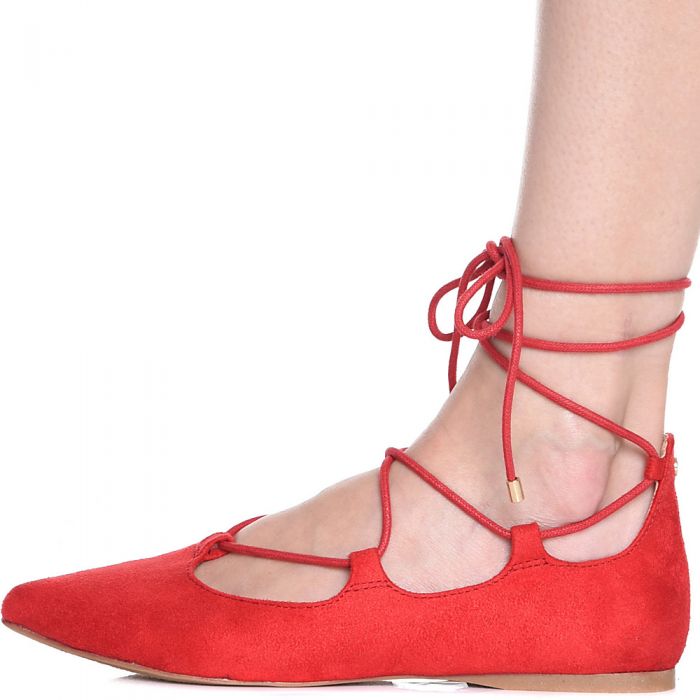 C-LS7297P Lace-Up Casual Shoe Lipstick Red