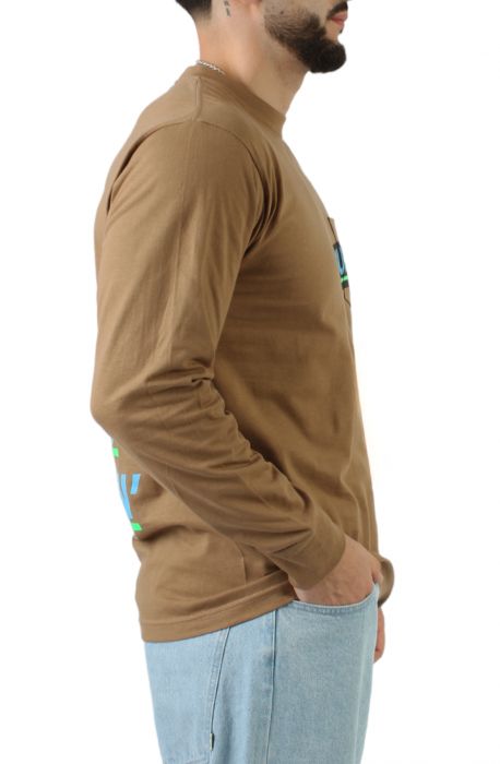 Busy Pocket Long Sleeve T-Shirt Camel