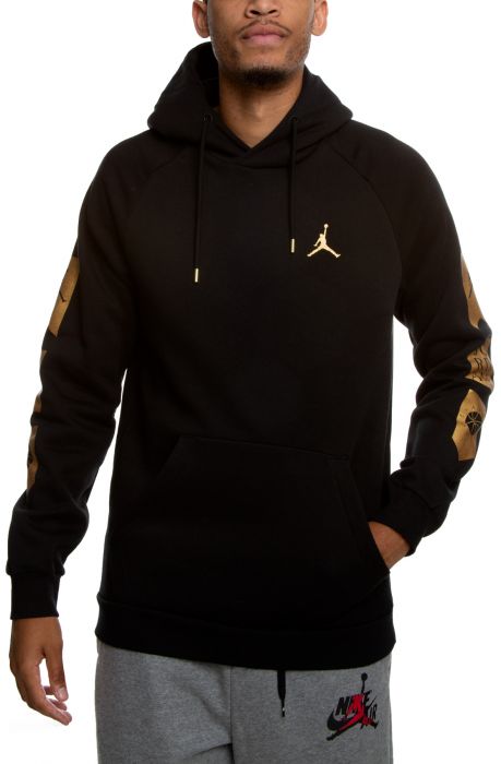 Air Jordan Remastered Pullover Hoodie Black/Metallic Gold