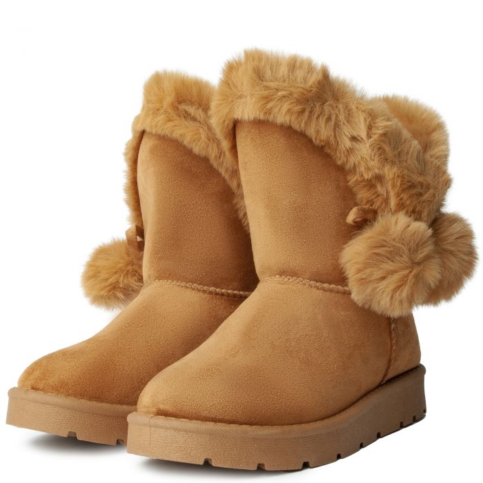 Frozen-73 Fur Boots Tan