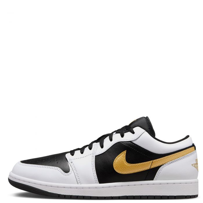 Air Jordan 1 Low White/Metallic Gold-Black