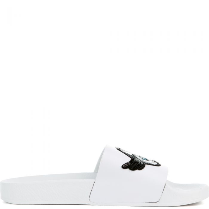The What Up Bro Slides in White and Black White/Black