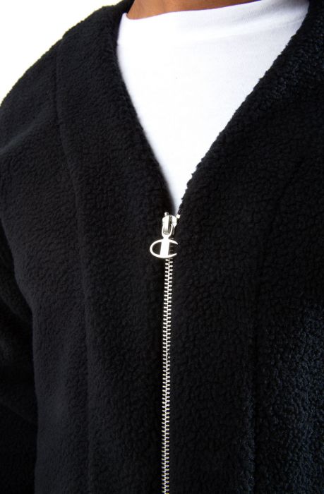 Sherpa Zip Cardigan Black