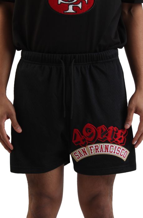 NFL San Francisco 49ers Mesh Shorts  Black