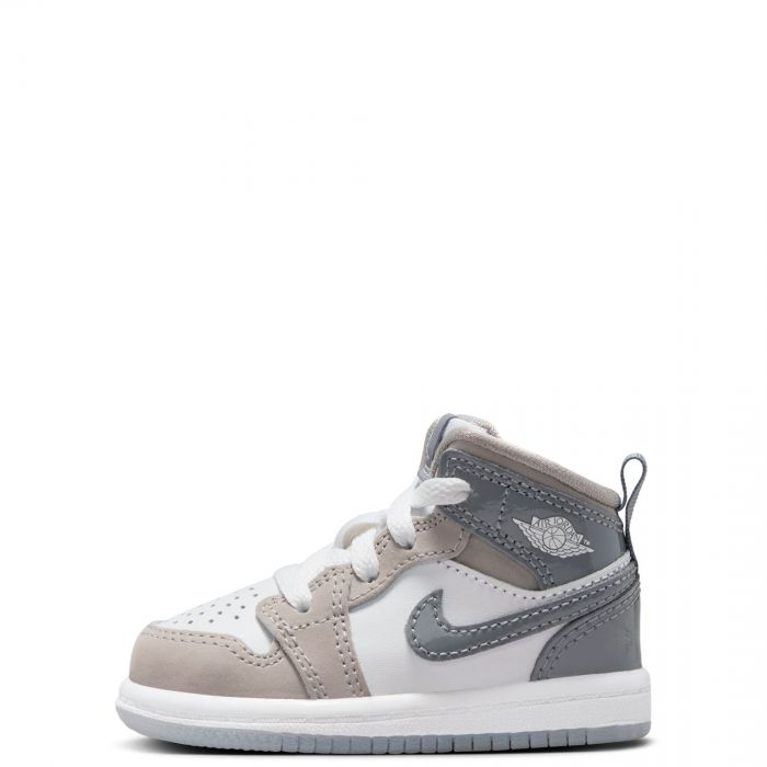 Toddler Jordan 1 Mid SE WHITE/COOL GREY-MEDIUM GREY