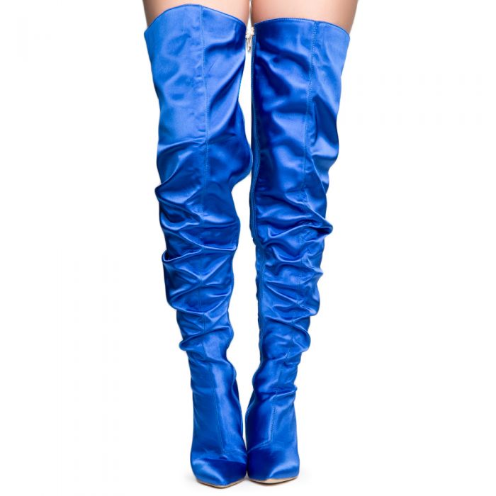 Cape Robbin Kitana-6 Women's Royal Blue High heel Boots Royal Blue