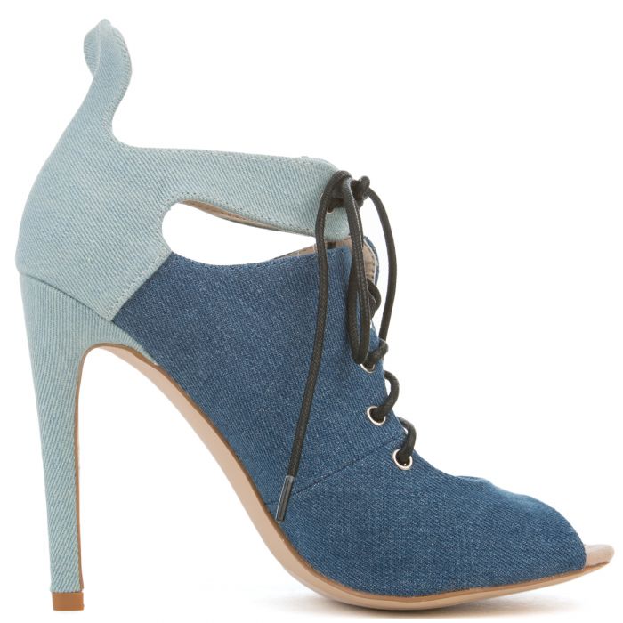 Cape Robbin Blaire-2 Women's Denim Heeled Booties Denim