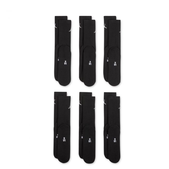 Cushioned Crew Socks 6 Pairs Black/White