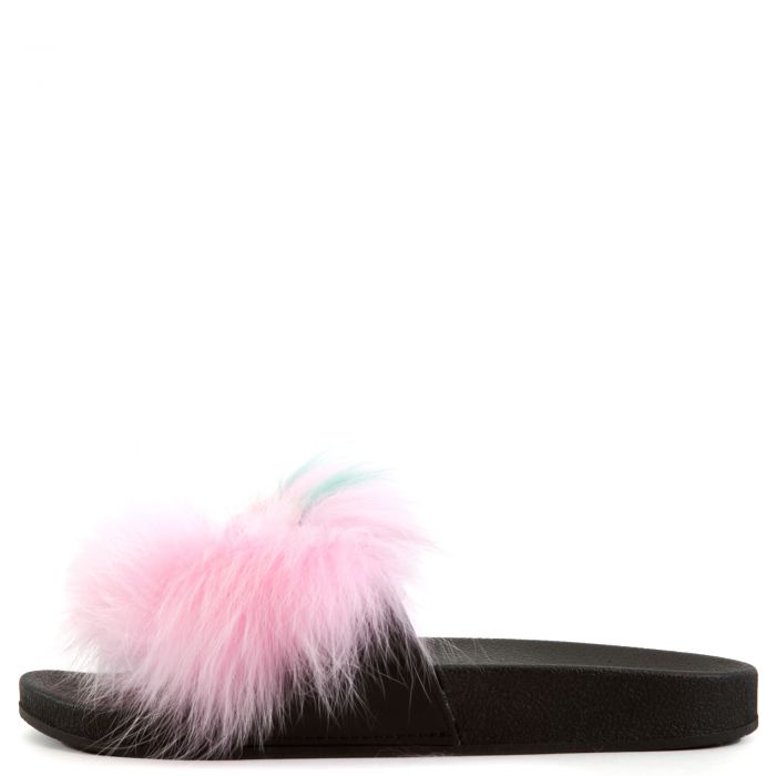 Mochi-Shi Fur Slides Pink