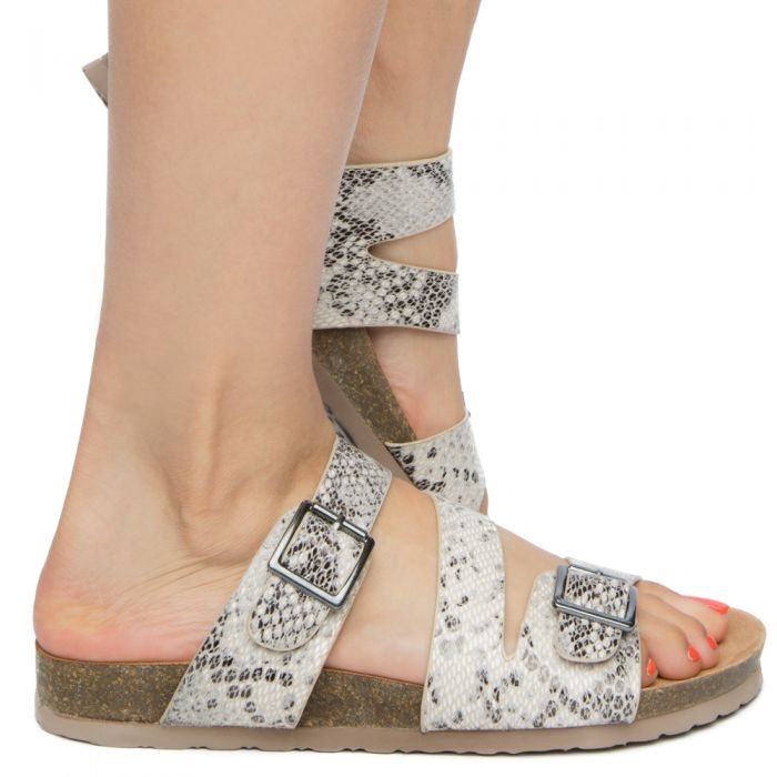 FD GUPPY-S SANDALS BEIGE PYTHON