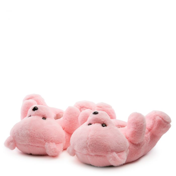 Plush-01 Bear Fuzzy Slippers Pink