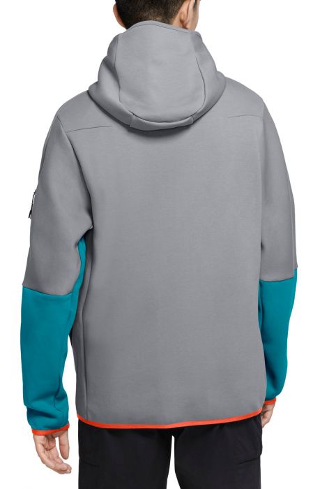 Sportswear Tech Fleece Full-Zip Hoodie Wolf Grey/Aqua Marine/Turf Orange