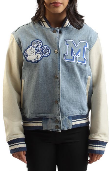 Mickey Mouse Denim Varsity Jacket