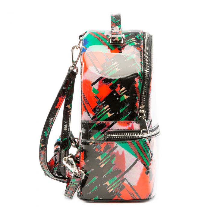 Mixed Color Backpack Green/Orange/Black
