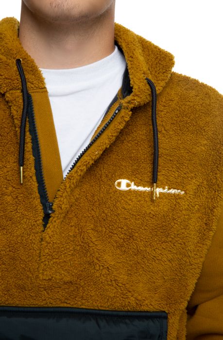 Faux Fur Pullover Hoodie Imperial Gold/Black