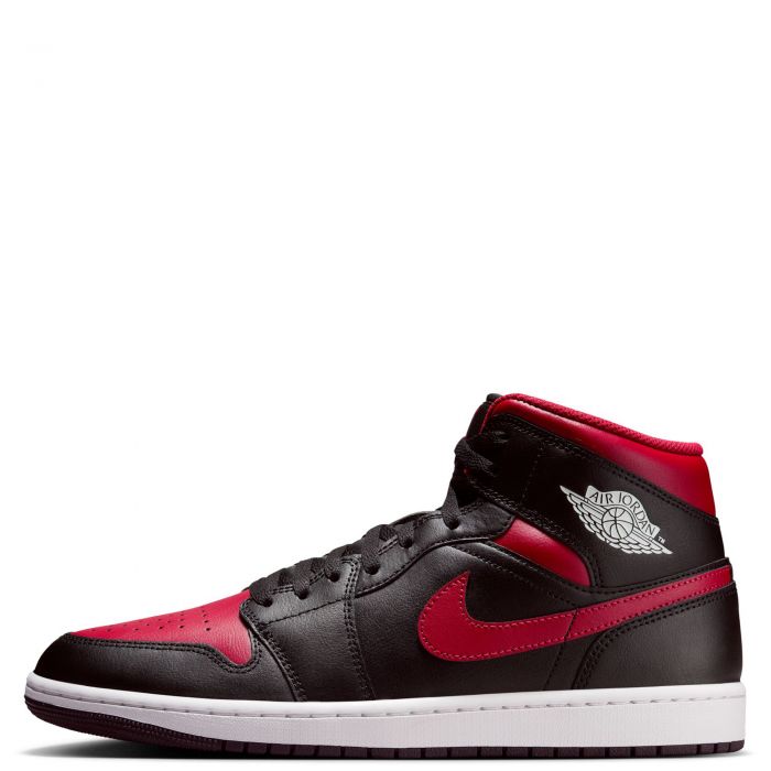 Jordan 1 Mid Black/Varsity Red-Summit White