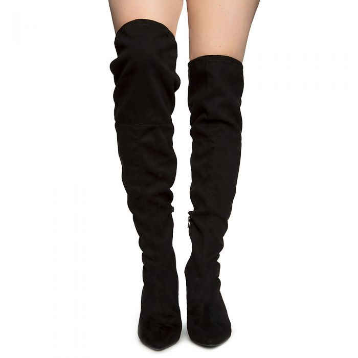 WILD DIVA Peta-21 Thigh High Boots PETA-21/BKVS - Shiekh