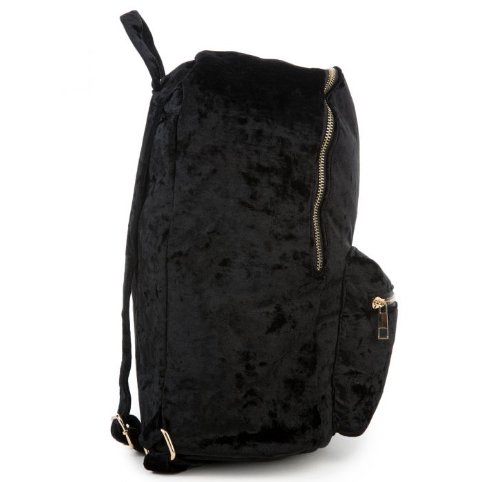 YOKI Crushed Velvet Backpack KMC1208/BLACK - Shiekh