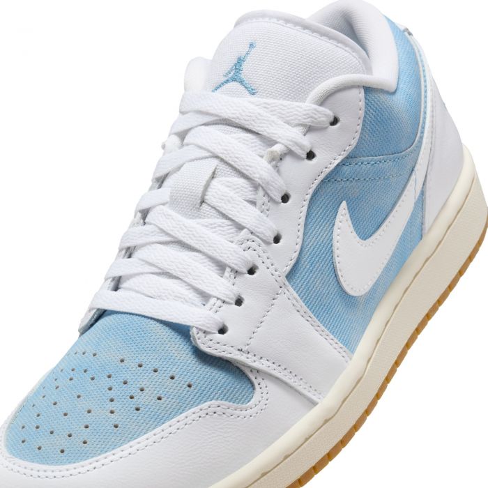 Air Jordan 1 Low SE Worn Blue/White-Gum Light Brown-Sail