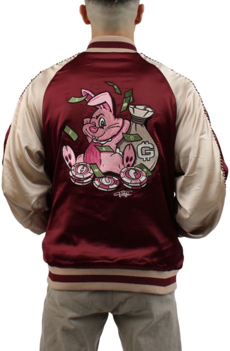 HUF X FREDDIE GIBBS SOUVENIR JACKET Berry