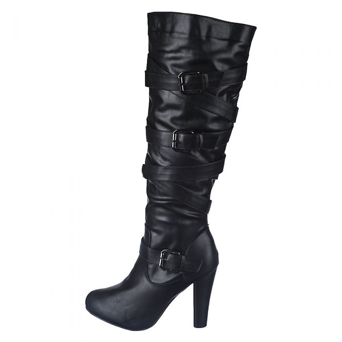 Women's Knee-High Leather Boot Apollo-1 Black