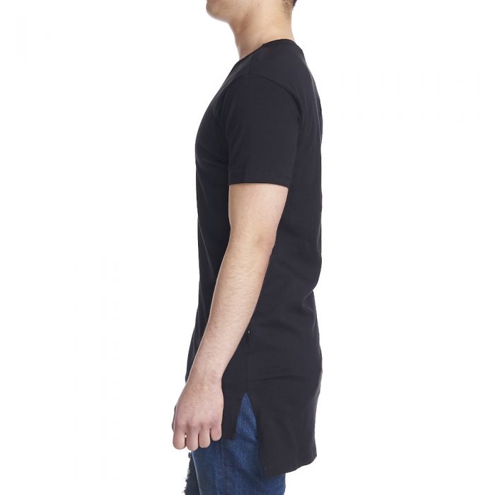 Men's SQ. Bottom Long Tee COTTON BLACK