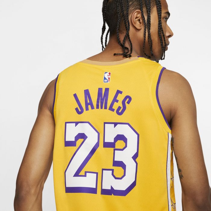 Los Angeles Lakers LeBron James City Edition Swingman Jersey Amarillo/James Lebron