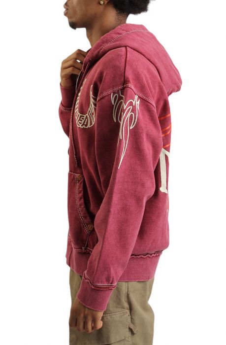 Flames Zip Hoodie Red