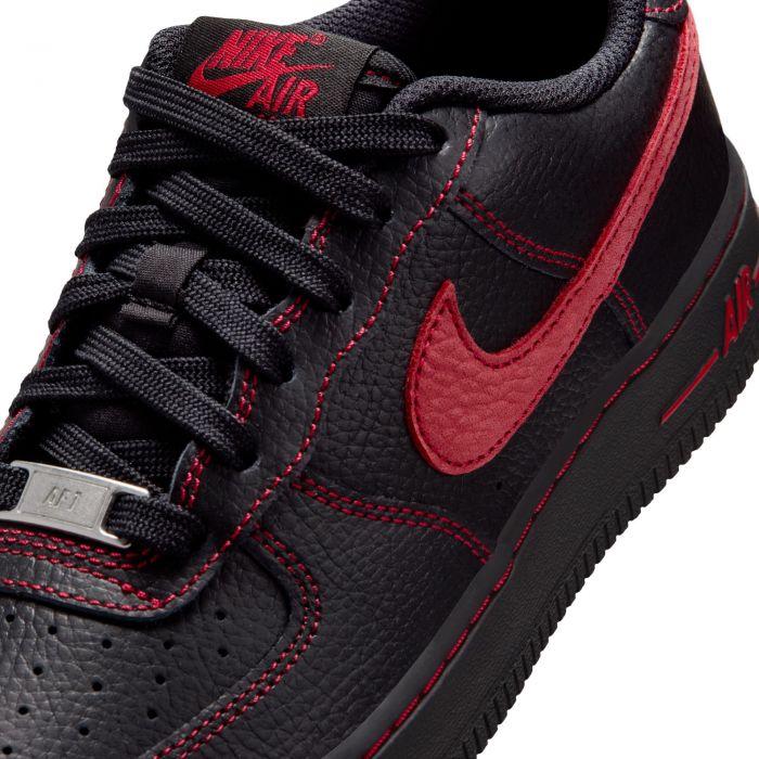Grade-School Air Force 1 LV8 Black/University Red-Black-Black