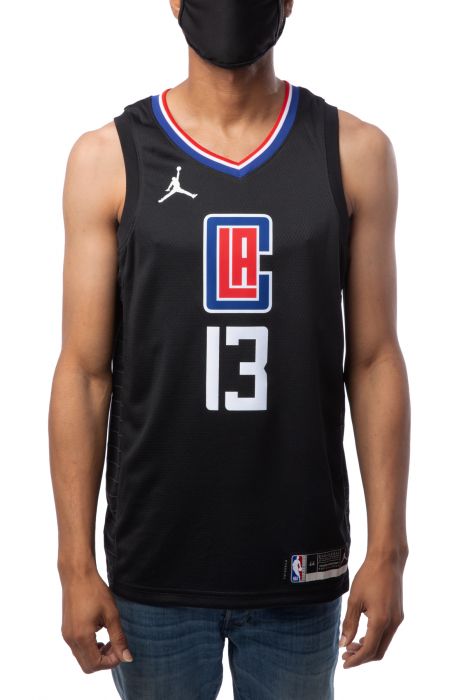 Los Angeles Clippers Paul George Statement Edition Jersey Black/University Red/Rush Blue