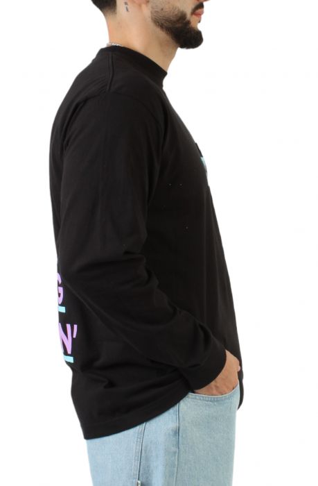 Busy Pocket Long Sleeve T-Shirt Black