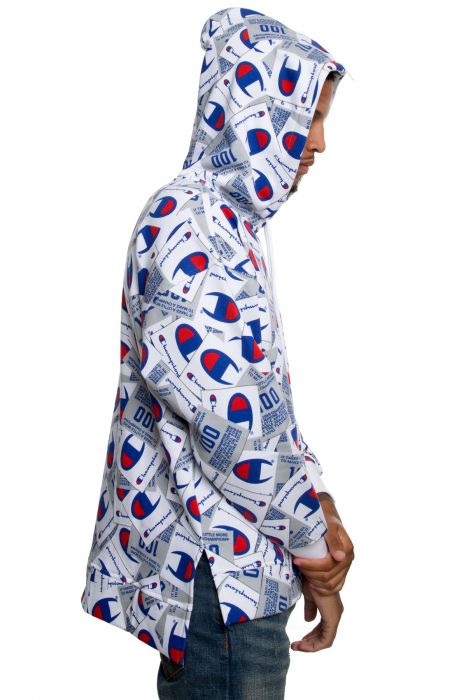 All-Over Print Pull-Over Hoodie Mix White