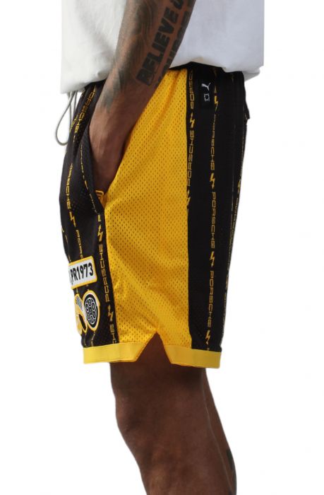 PUMA x PORSCHE Basketball Shorts Black/Sport Yellow
